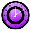 Decorative Silent No Ticking Wall Clock Circle Purple Black Round Modern Wooden Clocks for Bedroom Living Room Home Office School Wall Art Decor, 10 Inches view 1