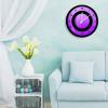 Decorative Silent No Ticking Wall Clock Circle Purple Black Round Modern Wooden Clocks for Bedroom Living Room Home Office School Wall Art Decor, 10 Inches view 2