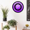 Decorative Silent No Ticking Wall Clock Circle Purple Black Round Modern Wooden Clocks for Bedroom Living Room Home Office School Wall Art Decor, 10 Inches view 3