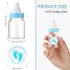 Tondiamo 48 Pcs Blue Baby Shower Mini Bottle Favors 1.5 x 3.5 Inch Baby Shower Candy Jar Mini Milk Bottle Party Favor Fillable Gift Boxes for Boys Girls Birthday Party Games Decorations view 2