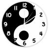 Mighun Decorative Silent No Ticking Wall Clock Black and White Numbers Yin Yang Round Modern Wooden Clocks for Bedroom Living Room Home Office School Wall Art Decor, 12 Inches view 1