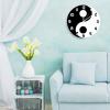 Mighun Decorative Silent No Ticking Wall Clock Black and White Numbers Yin Yang Round Modern Wooden Clocks for Bedroom Living Room Home Office School Wall Art Decor, 12 Inches view 2