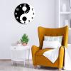 Mighun Decorative Silent No Ticking Wall Clock Black and White Numbers Yin Yang Round Modern Wooden Clocks for Bedroom Living Room Home Office School Wall Art Decor, 12 Inches view 4
