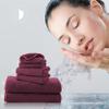 TENSTARS Microfiber Coral Velvet Luxury Silk Hemming Towel Set - Light Thin Quick Drying - 2 Bath Towels, 2 Hand Towels, 2 Washcloths - Burgundy 6 Pieces view 4