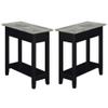 Home Square Furniture Top End Table in Black Wood Finish - Set of 2 view 1