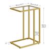 HOOBRO C Shaped End Table, Side Table for Sofa, Couch Table for Small Space with Tempered Glass, Metal Frame, Modern Style, Gold GD03SF01G1 view 3