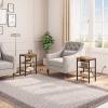 HOOBRO Side Tables Set of 2 with Charging Station and USB Port, Small End Tables for Small Space, 3-Tier Nightstands with Adjustable Shelf, for Living Room, Bedroom, Rustic Brown BF112BZP201 view 2