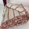 100% Cotton Muslin Striped Throw Blanket, 4 Layers Bedspread, Soft Turkish Cotton Muslin Bed Cover, Reversible Coverlet, Brick Red (Throw 47x71-120x180cm) view 3