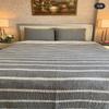 100% Cotton Muslin Throw Blanket, 4 Layers Bedspread, Soft Turkish Cotton Muslin Bed Cover, Reversible Coverlet, Anthracite Gray (Full/Queen Size 91x95-230x240cm) view 4