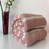 100% Cotton Muslin Striped Throw Blanket, 4 Layers Bedspread, Soft Turkish Cotton Muslin Bed Cover, Reversible Coverlet, Brick Red (King Size 95x102-230x260cm) view 1