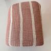 100% Cotton Muslin Striped Throw Blanket, 4 Layers Bedspread, Soft Turkish Cotton Muslin Bed Cover, Reversible Coverlet, Brick Red (King Size 95x102-230x260cm) view 2