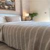 100% Cotton Muslin Striped Throw Blanket, 4 Layers Bedspread, Soft Turkish Cotton Muslin Bed Cover, Reversible Coverlet, Mink (Full/Queen Size 91x95-230x240cm) view 4