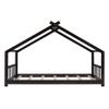 Harper & Bright Designs Twin Size House Bed for Kids, Wooden House Bed Frame with Headboard and Footboard, House Floor Bed with Slat Support, No Box Spring Needed (Espresso) view 4