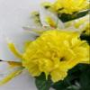 DIY Cemetery Silk Flower Bouquet Yellow Carnations White Lilies for Grave-site Present in Remembrance of Loved Ones Or Home Garden - view 3