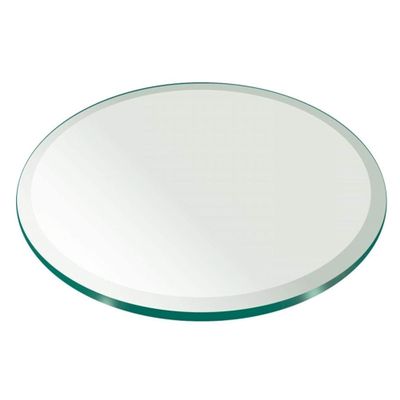 Pro Safe Glass 30" Round Tempered Clear Glass Table Top - 1/2" Thick with Bevel Edge