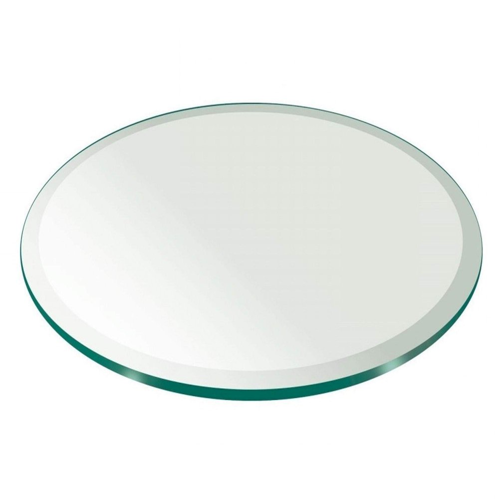 Pro Safe Glass 30" Round Tempered Clear Glass Table Top - 1/2" Thick with Bevel Edge