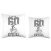 After 60 It's All Uphill Mountain Bike Cycling 60th Birthday Throw Pillow view 3