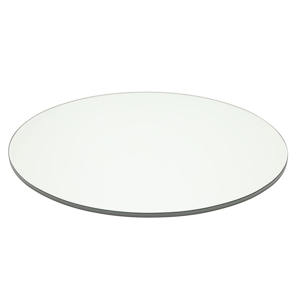 37" Round Tempered Clear Glass Table Top - 1/4" Thick with Flat Polish Edge