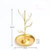 jinyi2016SHOP Jewelry Hanger Freestanding Jewelry Hanger Tree-Shaped Iron Tray Jewelry Rack Creative Girls Dressing Table Earrings Necklace Storage Display Rack Jewelry Tree (Color : Gold) view 2