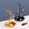 jinyi2016SHOP Jewelry Hanger Freestanding Jewelry Hanger Tree-Shaped Iron Tray Jewelry Rack Creative Girls Dressing Table Earrings Necklace Storage Display Rack Jewelry Tree (Color : Gold) view 4