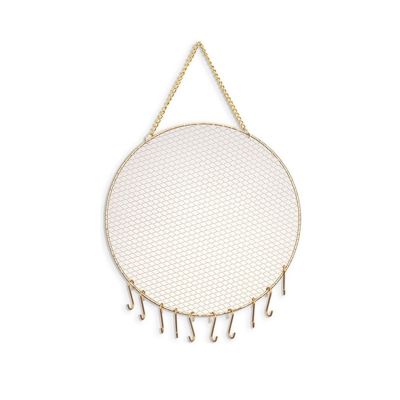 jinyi2016SHOP Jewelry hanger Exquisite Interior Ornament Metal Grid Shape Earring Holder Wall Mounted Hanging Jewelry Organizer with Hooks for Dangle Jewelry tree
