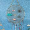 jinyi2016SHOP Jewelry hanger Exquisite Interior Ornament Metal Grid Shape Earring Holder Wall Mounted Hanging Jewelry Organizer with Hooks for Dangle Jewelry tree view 4