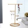 jinyi2016SHOP Jewelry Hanger Creative Wrought Iron Jewelry Rack Ring Earrings Necklace Hanger Storage Rack Live Shooting Props Display Stand Ladies Jewelry Tower Jewelry Tree (Color : Small) view 4