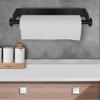 Stainless Steel Paper Towel Holder Punch-Free Towel Rack Wall Mounted Roll Paper Stand for Bathroom Kitchen Wipes Hanging,Black,China view 2