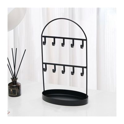 jinyi2016SHOP Jewelry hanger Jewelry Stand, Arched Key Storage Porch Ornaments Hanging Watch Jewelry Storage Rack Home Living Room Creative Display Rack Jewelry tree (Color : Black)