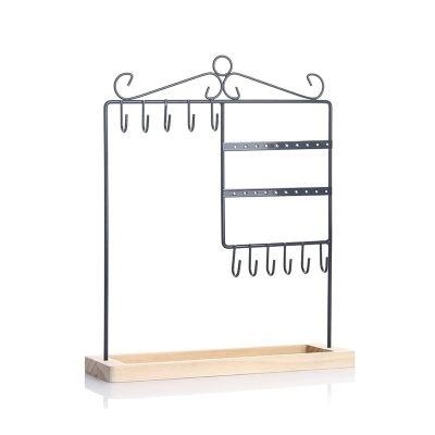 jinyi2016SHOP Jewelry Hanger Creative Wrought Iron Earrings Holder Home Jewelry Storage Rack Hanging Necklaces Rack Display Rings Tray Jewelry Display Rack Jewelry Tree (Color : Black)