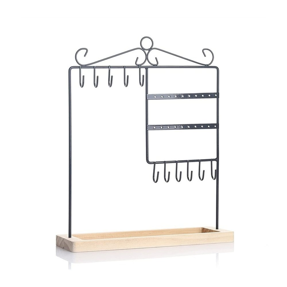 jinyi2016SHOP Jewelry Hanger Creative Wrought Iron Earrings Holder Home Jewelry Storage Rack Hanging Necklaces Rack Display Rings Tray Jewelry Display Rack Jewelry Tree (Color : Black)