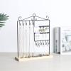jinyi2016SHOP Jewelry Hanger Creative Wrought Iron Earrings Holder Home Jewelry Storage Rack Hanging Necklaces Rack Display Rings Tray Jewelry Display Rack Jewelry Tree (Color : Black) view 2