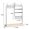 jinyi2016SHOP Jewelry Hanger Creative Wrought Iron Earrings Holder Home Jewelry Storage Rack Hanging Necklaces Rack Display Rings Tray Jewelry Display Rack Jewelry Tree (Color : Black) view 3