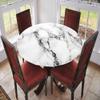 ESFVRG Marble Fitted tablecloths for Round Tables, Elastic Edge, Waterproof and wipeable Table Cover, Table Decoration Cloth, Buffet Party and Camping, Fit for 24" Table, view 2