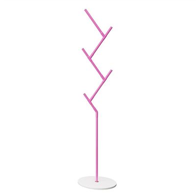 YYDS Clothing Garment Rack Metal Floor Coat Rack Hooks Display Hall Tree for Clothes Hats and Bags Clothing Racks (Color : Pink)