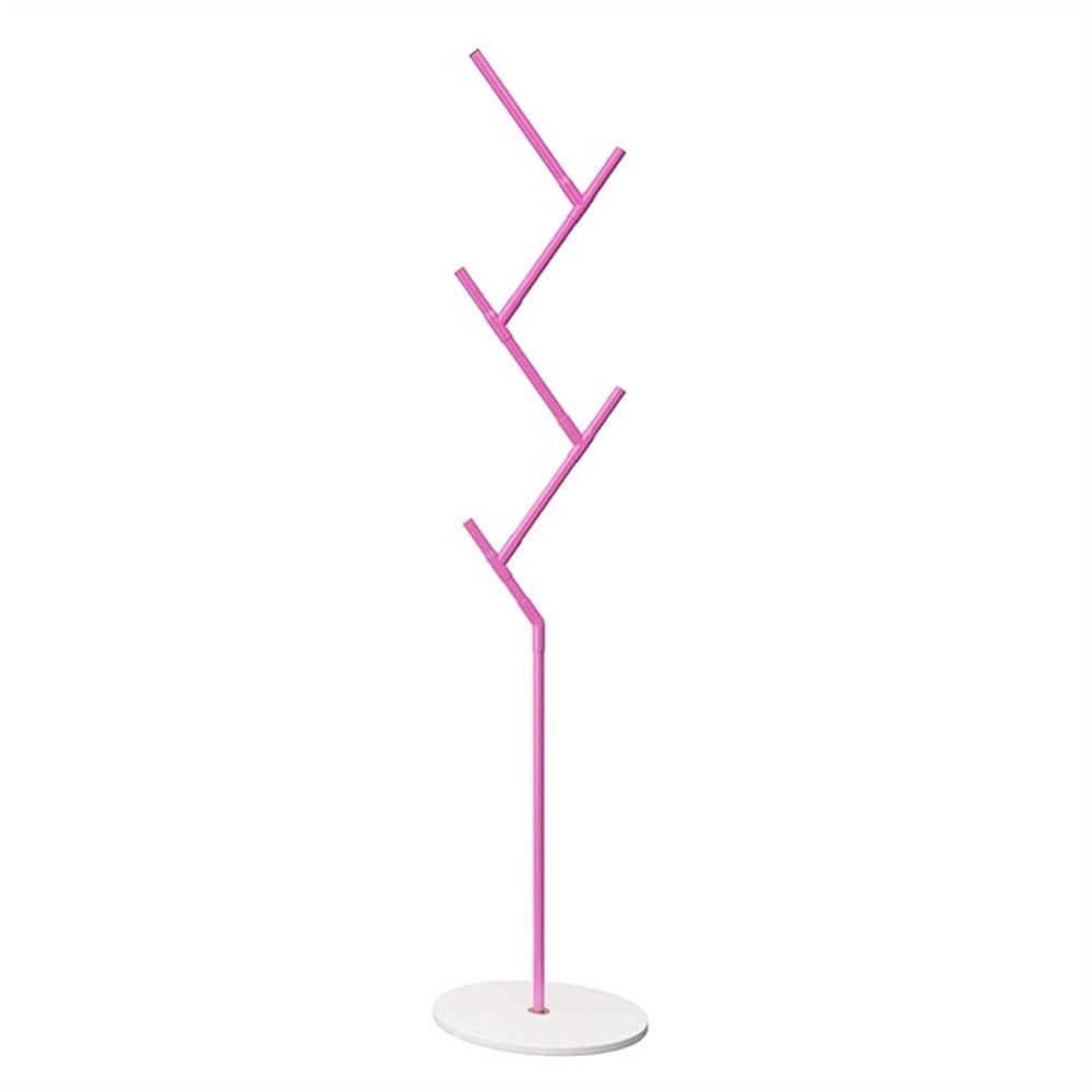 YYDS Clothing Garment Rack Metal Floor Coat Rack Hooks Display Hall Tree for Clothes Hats and Bags Clothing Racks (Color : Pink)