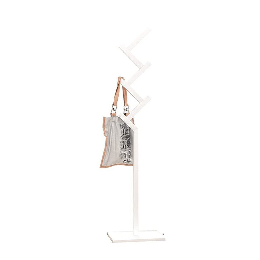 YYDS Clothing Garment Rack Sturdy Wooden Coat Rack Metal Stand - Way Furniture Best for Hanging Up Jacket, Purse, Hand-Bag, Cloth, Hat, Winter Scarf Holder Clothing Racks (Color : White)