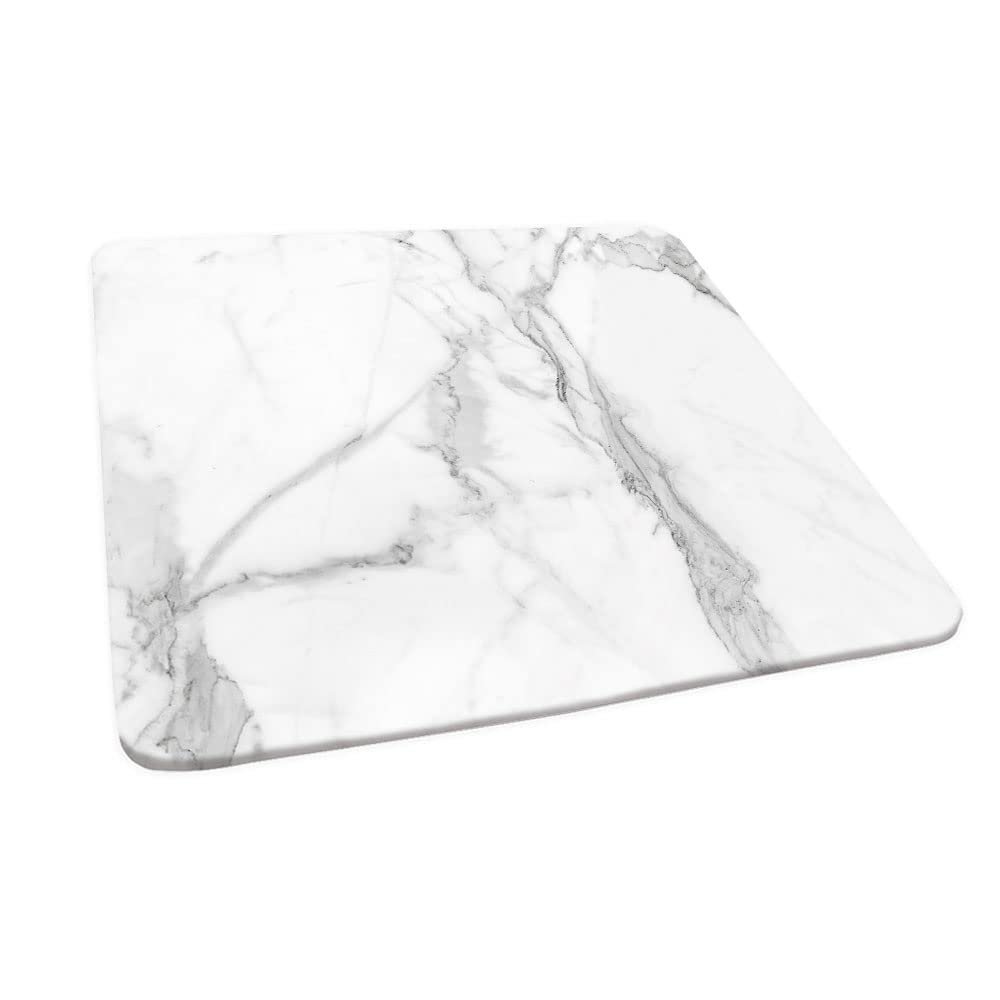 ESFVRG Marble Square Fitted Tablecloth, Elastic Edge, Water and Oil Resistant wipeable Polyester Fabric, Suitable for Kitchen Party Picnic, Fit for 47"x47" Square Table