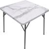 ESFVRG Marble Square Fitted Tablecloth, Elastic Edge, Water and Oil Resistant wipeable Polyester Fabric, Suitable for Kitchen Party Picnic, Fit for 47"x47" Square Table view 2