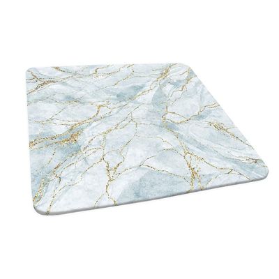 ESFVRG Marble Square Fitted Tablecloth, Elastic Edge, Water and Oil Resistant wipeable Polyester Fabric, Suitable for Kitchen Party Picnic, Fit for 47"x47" Square Table