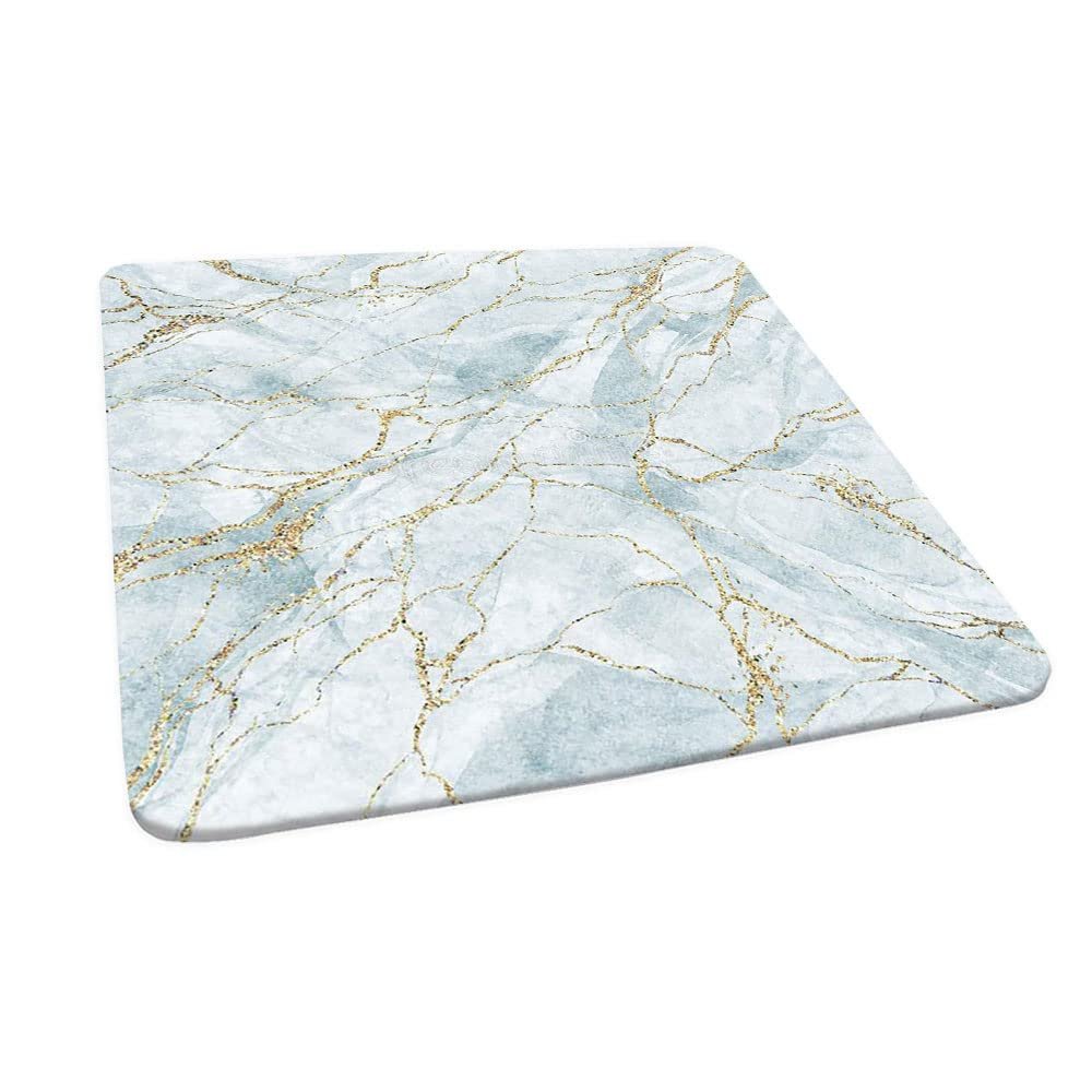 ESFVRG Marble Square Fitted Tablecloth, Elastic Edge, Water and Oil Resistant wipeable Polyester Fabric, Suitable for Kitchen Party Picnic, Fit for 47"x47" Square Table