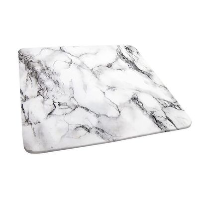 ESFVRG Marble Square Fitted Tablecloth, Elastic Edge, Water and Oil Resistant wipeable Polyester Fabric, Suitable for Kitchen Party Picnic, Fit for 47"x47" Square Table