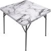 ESFVRG Marble Square Fitted Tablecloth, Elastic Edge, Water and Oil Resistant wipeable Polyester Fabric, Suitable for Kitchen Party Picnic, Fit for 47"x47" Square Table view 2
