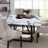 ESFVRG Marble Square Fitted Tablecloth, Elastic Edge, Water and Oil Resistant wipeable Polyester Fabric, Suitable for Kitchen Party Picnic, Fit for 47"x47" Square Table view 4