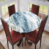 ESFVRG Marble Fitted tablecloths for Round Tables, Elastic Edge, Waterproof and wipeable Table Cover, Table Decoration Cloth, Buffet Party and Camping, Fit for 36" Table, view 2