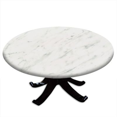 ESFVRG Marble Fitted tablecloths for Round Tables, Elastic Edge, Waterproof and wipeable Table Cover, Table Decoration Cloth, Buffet Party and Camping, Fit for 28" Table,