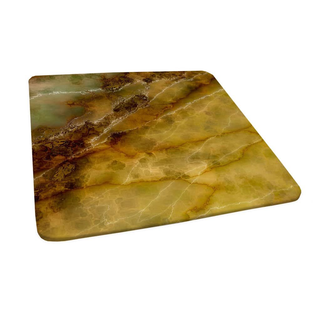 ESFVRG Marble Square Fitted Tablecloth, Elastic Edge, Water and Oil Resistant wipeable Polyester Fabric, Suitable for Kitchen Party Picnic, Fit for 35"x35" Square Table