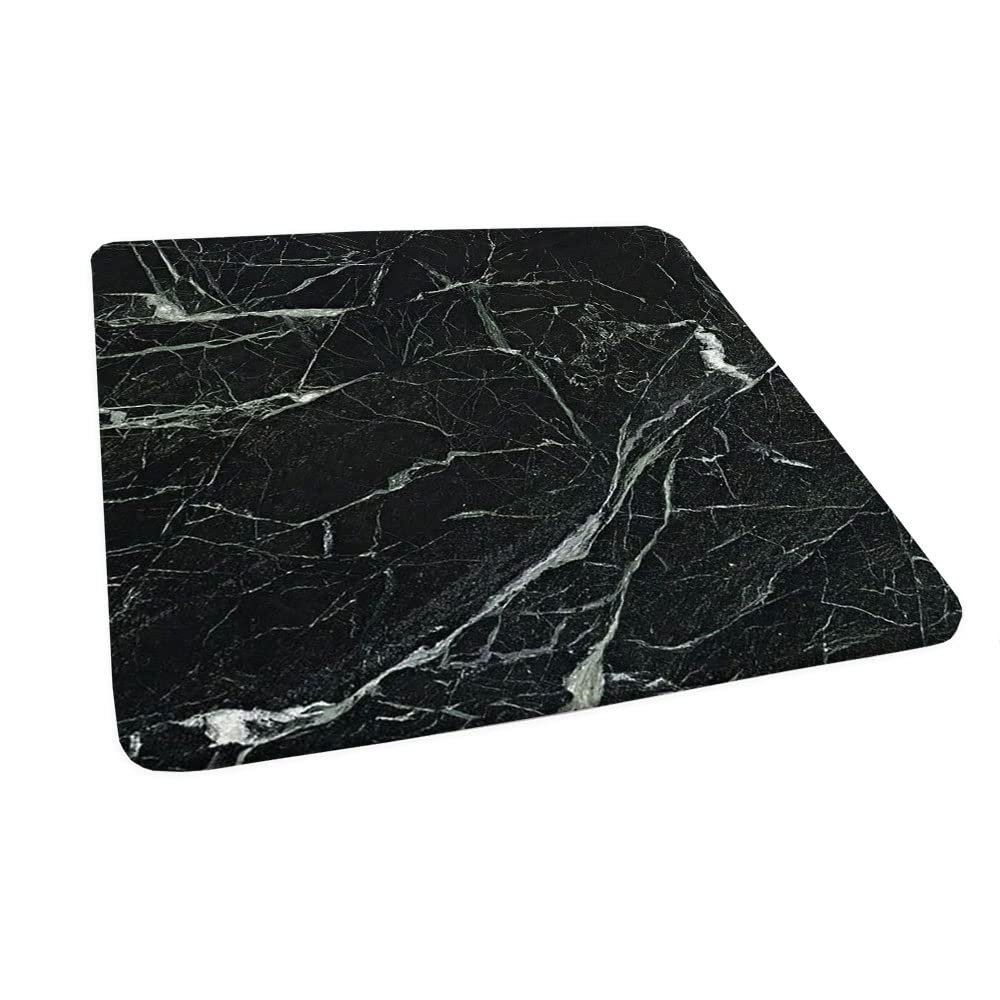 ESFVRG Marble Square Fitted Tablecloth, Elastic Edge, Water and Oil Resistant wipeable Polyester Fabric, Suitable for Kitchen Party Picnic, Fit for 40"x40" Square Table