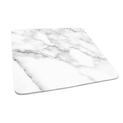 ESFVRG Marble Square Fitted Tablecloth, Elastic Edge, Water and Oil Resistant wipeable Polyester Fabric, Suitable for Kitchen Party Picnic, Fit for 35"x35" Square Table