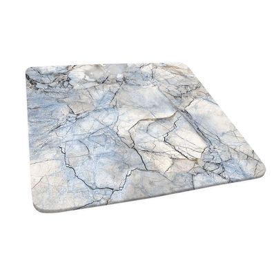 ESFVRG Marble Square Fitted Tablecloth, Elastic Edge, Water and Oil Resistant wipeable Polyester Fabric, Suitable for Kitchen Party Picnic, Fit for 44"x44" Square Table